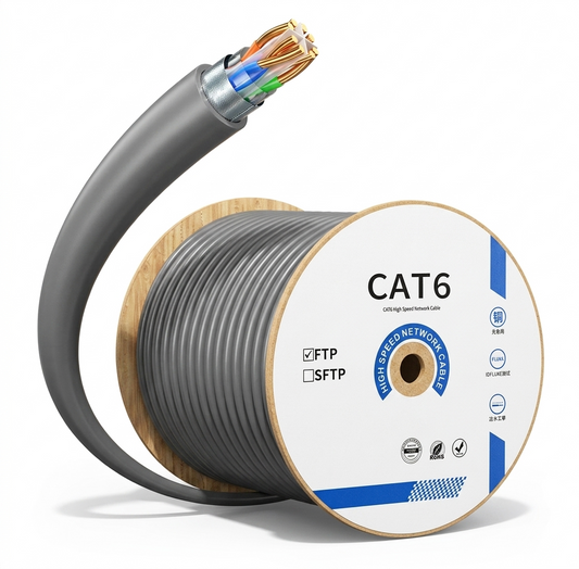 Cable LAN DENIXI Cat6 UTP FTP SFTP 23AWG, Resistente al Agua, para Exteriores.