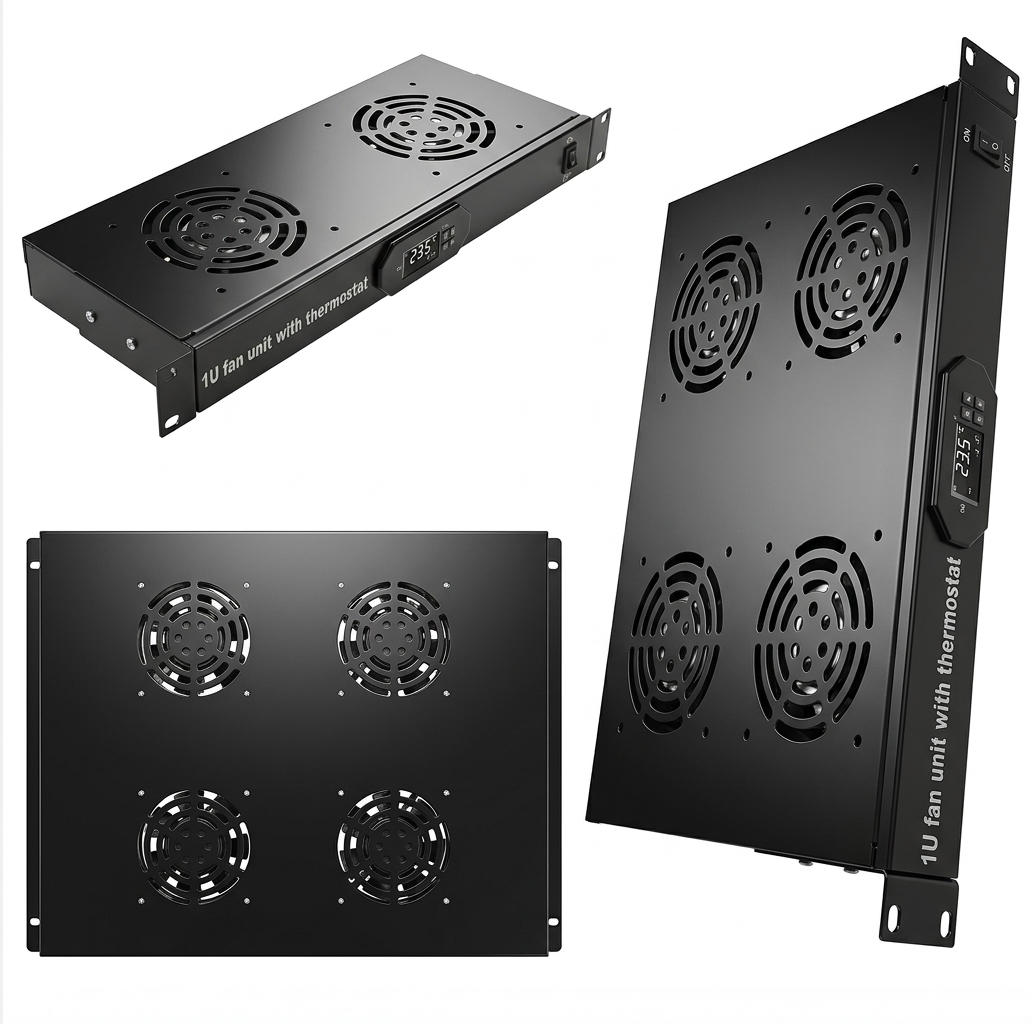 Unidad de Ventilador de 19 Pulgadas y 1U para Montaje en Rack